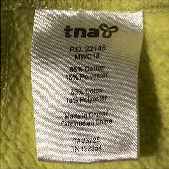 𝅺Aritzia TNA Youth Hoodie Size M Yellow and Gray Full Zip Pockets - Picture 10 of 15